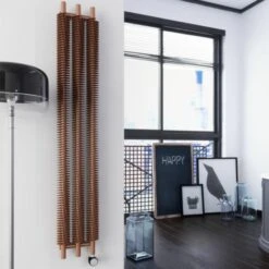Terma Ribbon V E Vertical Designer Electric Radiator - Copper 600w -Gr8fires ribbon ve 1800x290 copper lifestyle 1 1