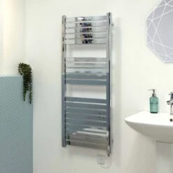 Ecostrad Scala Electric Towel Rail - Chrome 400w (500 X 800mm) 11 Ecostrad Scala Electric Towel Rail - Chrome 400w (500 X 800mm) -Gr8fires scala chrome 500x1200 basic angle 1