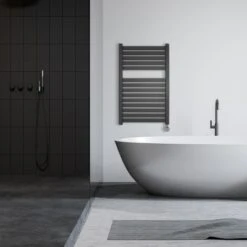 Ecostrad Scala Thermostatic Electric Towel Rail - Anthracite 400w (500 X 800mm) -Gr8fires scala thermostatic anthracite 500x800 lifestyle 1 1