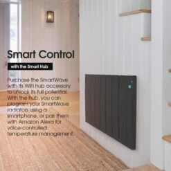Haverland Wi7 SmartWave Self-Programming Electric Radiator - Anthracite 1100W -Gr8fires smartwave black single feature