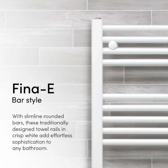 Ecostrad Fina-E Bluetooth Electric Towel Rail - White 300w (500 X 1100mm) 7 Ecostrad Fina-E Bluetooth Electric Towel Rail - White 300w (500 X 1100mm) - Image 5