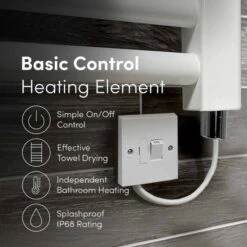 Ecostrad Fina-E Electric Towel Rail - White 300w (500 X 1100mm) -Gr8fires white basic usp 2