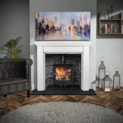 Mazona Warwick Widescreen 5kW Multifuel Woodburning Stove, Freestanding, Eco Design Approved, Defra Approved(Mazona Warwick Widescreen 5kw) -Gr8fires wicklow5widescreenroomset
