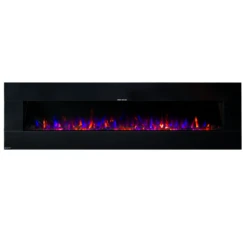 Ezee Glow XL Zara 72"Black Wall Mounted Or Recessed / Built In Electric Fire(Ezee Glow Zara Xl Black Wall Mounted Or Recessed Built In Electric Fire) -Gr8fires zara xl stones resize