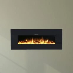 Ezee Glow Zara 50" Black Wall Mounted Or Recessed / Built In Electric Fire(Ezee Glow Zara Black Wall Mounted Or Recessed Built In Electric Fire) -Gr8fires zara orange flame close up